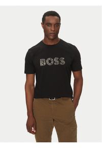 BOSS T-Shirt Te_Logotexture 50534923 Czarny Regular Fit. Kolor: czarny. Materiał: bawełna