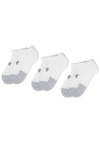 Under Armour Zestaw 3 par niskich skarpet unisex Heatgear No Show Sock 1346755-100 Biały. Kolor: biały. Materiał: materiał