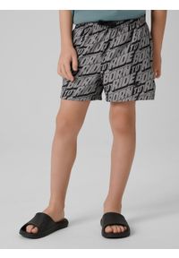 4f - 4F Spodenki plażowe boardshorty chłopięce - czarne 146/152 (10-12 lat). Kolor: czarny #2