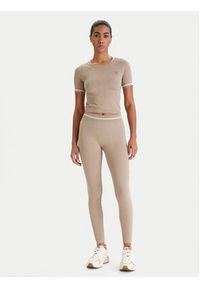 Guess T-Shirt V6RP02 Z4692 Beżowy Slim Fit. Kolor: beżowy. Materiał: syntetyk #5