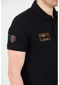 Aeronautica Militare - AERONAUTICA MILITARE Czarne polo Frecce Tricolori. Typ kołnierza: polo. Kolor: czarny #7