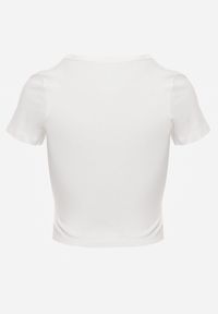 Renee - Biały Krótki T-shirt Basic z Okrągłym Dekoltem Gresalor. Okazja: na co dzień. Kolor: biały. Materiał: jeans, zamsz. Długość: krótkie. Styl: klasyczny, casual #5