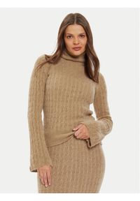 Liu Jo Golf WF4389 MA43P Beżowy Regular Fit. Typ kołnierza: golf. Kolor: beżowy. Materiał: syntetyk #1