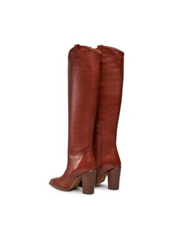 Bronx Kozaki High boots 14165-JJ Brązowy. Kolor: brązowy. Materiał: skóra