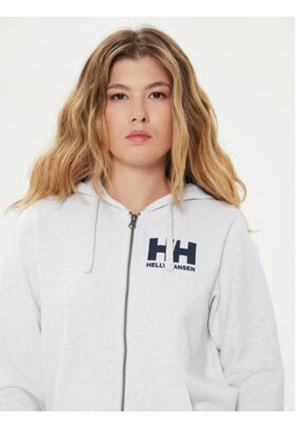 Helly Hansen Bluza W Hh Logo Full Zip Hoodie 2.0 34461 Biały Regular Fit. Kolor: biały. Materiał: bawełna