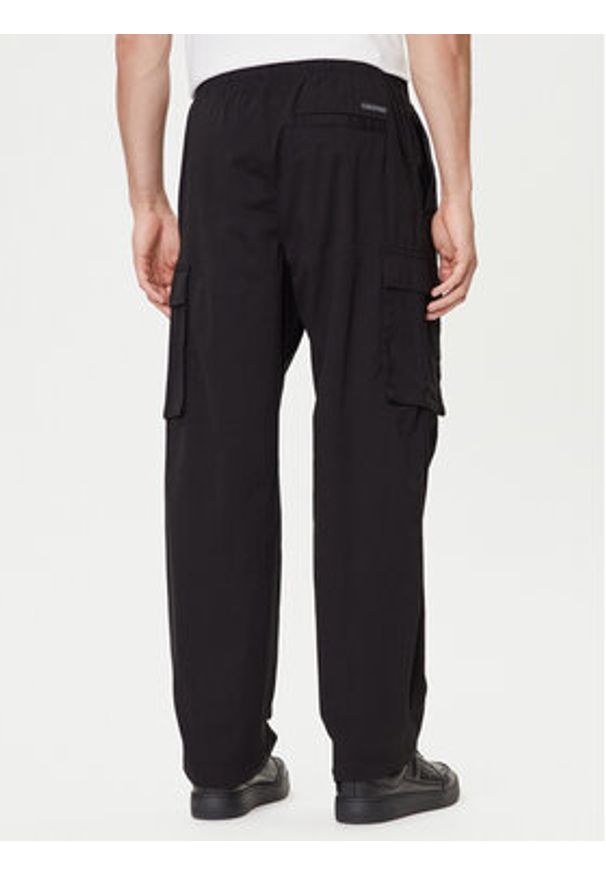 Calvin Klein Jeans Spodnie materiałowe LV040EM616 Czarny Straight Fit. Kolor: czarny. Materiał: bawełna