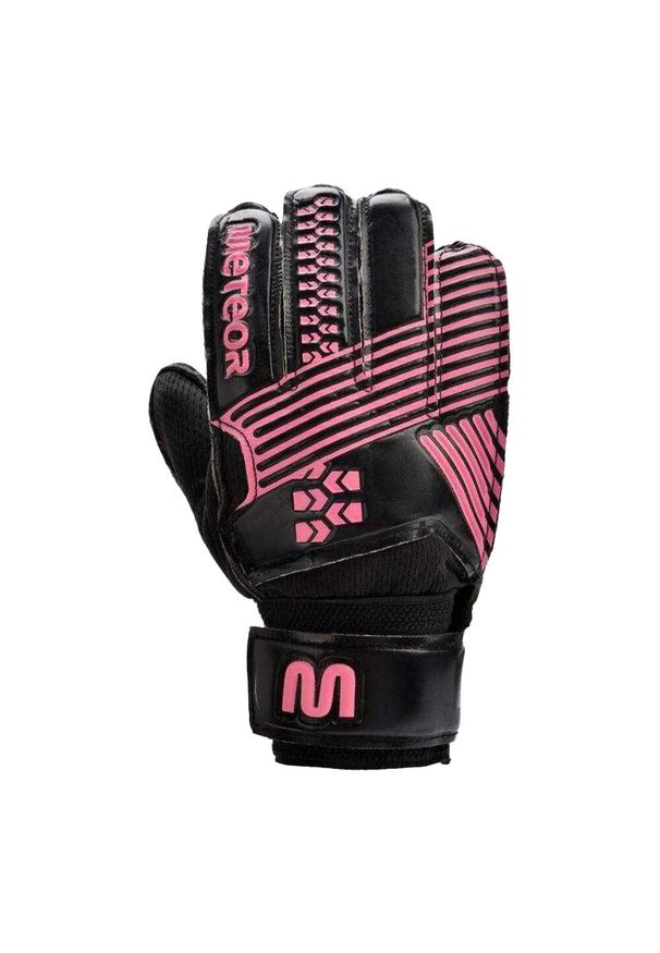 Meteor - Rękawice Bramkarskie Dla Dzieci/dzieci. Kolor: różowy, wielokolorowy, czarny. Sport: piłka nożna