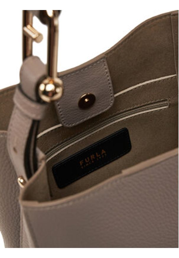 Furla Torebka Nuvola Bucket Bag Mini WB01373 HSF000 2572S Szary. Kolor: szary. Materiał: skórzane
