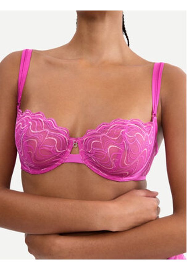 Triumph Biustonosz balkonetka Waves Of Glow 10226332 Różowy ciemny. Kolor: różowy. Materiał: syntetyk