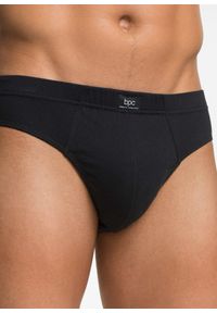 bonprix - Slipy maxi z bawełny (5 par). Kolor: czarny. Materiał: bawełna. Wzór: aplikacja #3