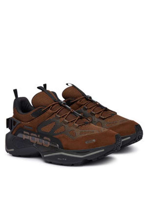 Polo Ralph Lauren Sneakersy 809974105003 Brązowy. Kolor: brązowy. Materiał: skóra, zamsz