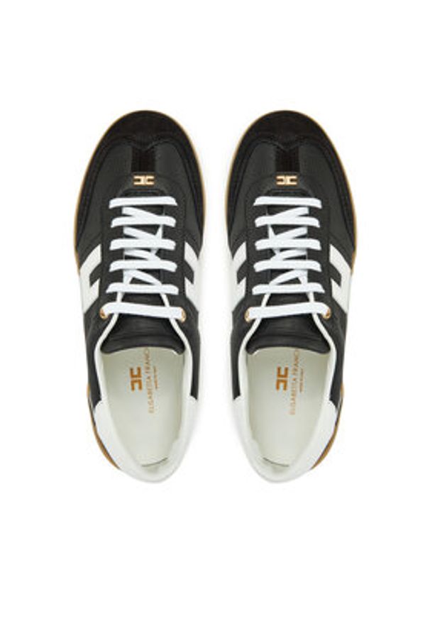 Elisabetta Franchi Sneakersy SA-50G-51E2-V400 Czarny. Kolor: czarny. Materiał: skóra