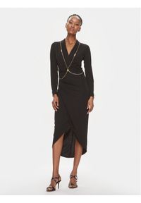 Rinascimento Sukienka koktajlowa CFC0019322002 Czarny Regular Fit. Kolor: czarny. Materiał: syntetyk. Styl: wizytowy