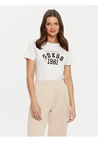 Guess T-Shirt V5RI06 I3Z14 Écru Regular Fit. Materiał: bawełna