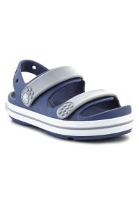 Sandały Crocs Crocband Cruiser K 209423-45O niebieskie. Okazja: na plażę, na uczelnię. Zapięcie: rzepy. Kolor: niebieski. Materiał: materiał. Wzór: paski. Styl: elegancki