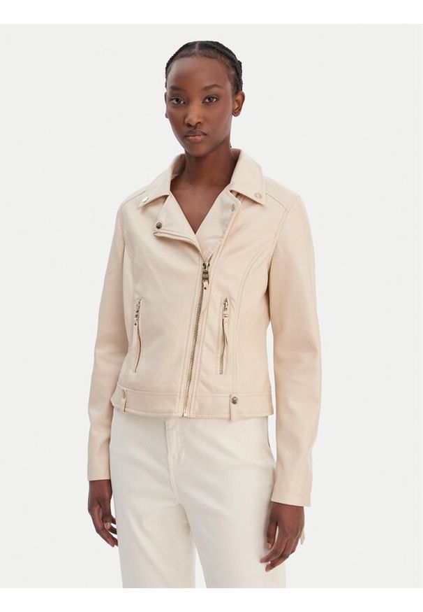 Rinascimento Kurtka z imitacji skóry CFC0124666003 Beżowy Regular Fit. Kolor: beżowy. Materiał: skóra