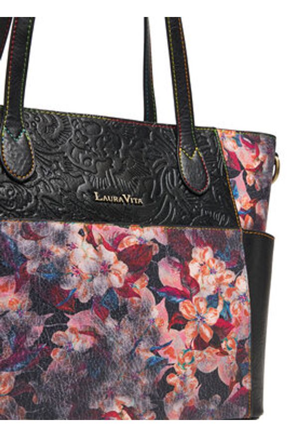 Laura Vita Torebka Amep 04 Czarny. Kolor: czarny. Materiał: skórzane