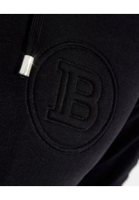 Balmain - BALMAIN - Czarna bluza z kapturem. Typ kołnierza: kaptur. Kolor: czarny. Materiał: bawełna, prążkowany #3