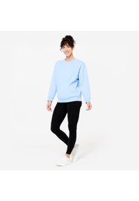 DOMYOS - Bluza do jogi damska Kimjaly ciążowa. Kolekcja: moda ciążowa. Kolor: niebieski. Materiał: materiał, elastan. Sport: joga i pilates