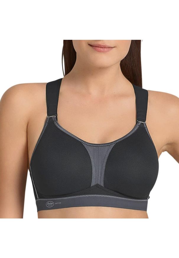 ANITA ACTIVE - Biustonosz damski Anita Sport. Kolor: czarny, fioletowy, wielokolorowy. Materiał: poliester, elastan, poliamid. Sport: fitness