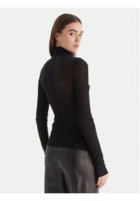 Patrizia Pepe Bluzka 2K0347/K034-K103 Czarny Slim Fit. Kolor: czarny. Materiał: wełna #4