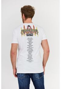 Philipp Plein - PHILIPP PLEIN Biały t-shirt męski Round neck ss flame. Kolor: biały. Wzór: aplikacja, nadruk #3