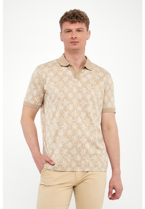 Karl Lagerfeld - Polo męskie z nadrukiem KARL LAGERFELD. Typ kołnierza: polo. Wzór: nadruk