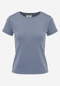 Born2be - Jasnoniebieski Gładki T-shirt o Klasycznym Kroju Lycoris. Okazja: do domu, do pracy, na co dzień. Kolor: niebieski. Materiał: jeans. Wzór: gładki. Styl: klasyczny #2