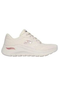 skechers - Buty do chodzenia damskie Skechers Arch Fit 2.0 Big League. Kolor: biały. Materiał: tkanina. Sport: turystyka piesza