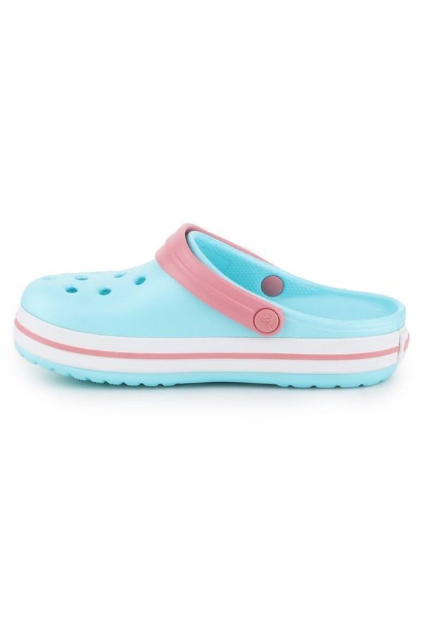 Klapki Crocs Crocband Clog K Jr 204537-4S3 niebieskie różowe. Kolor: wielokolorowy, niebieski, różowy. Materiał: materiał