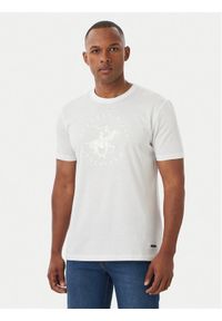 Beverly Hills Polo Club T-Shirt M1546 Biały Regular Fit. Typ kołnierza: polo. Kolor: biały. Materiał: bawełna #1