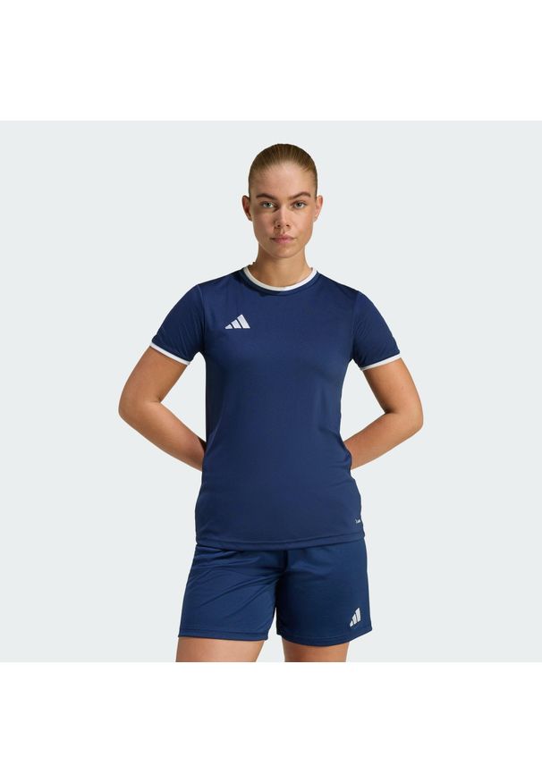 Adidas - Koszulka Entrada26. Kolor: niebieski, wielokolorowy, biały. Technologia: ClimaCool (Adidas). Sport: piłka nożna