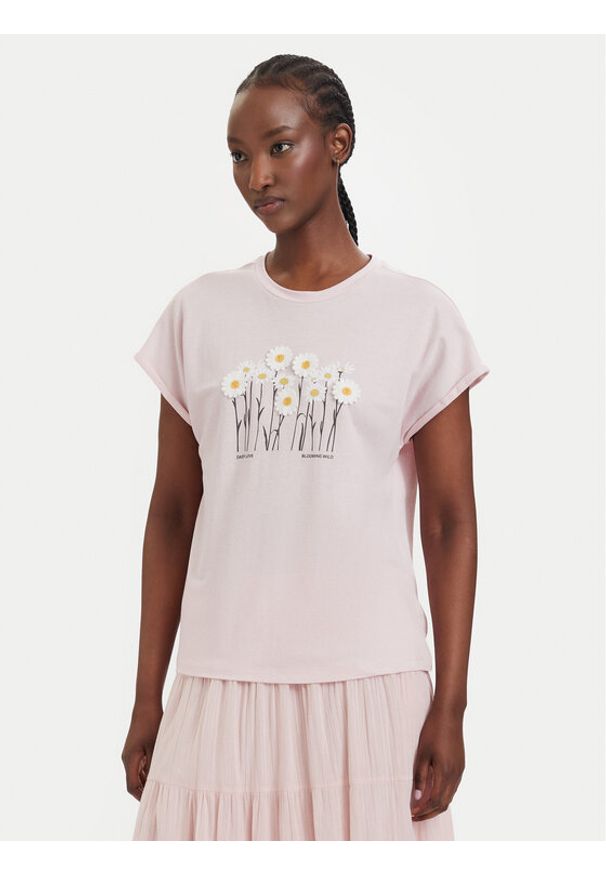 only - ONLY T-Shirt Jany 15372108 Różowy jasny Regular Fit. Kolor: różowy. Materiał: syntetyk