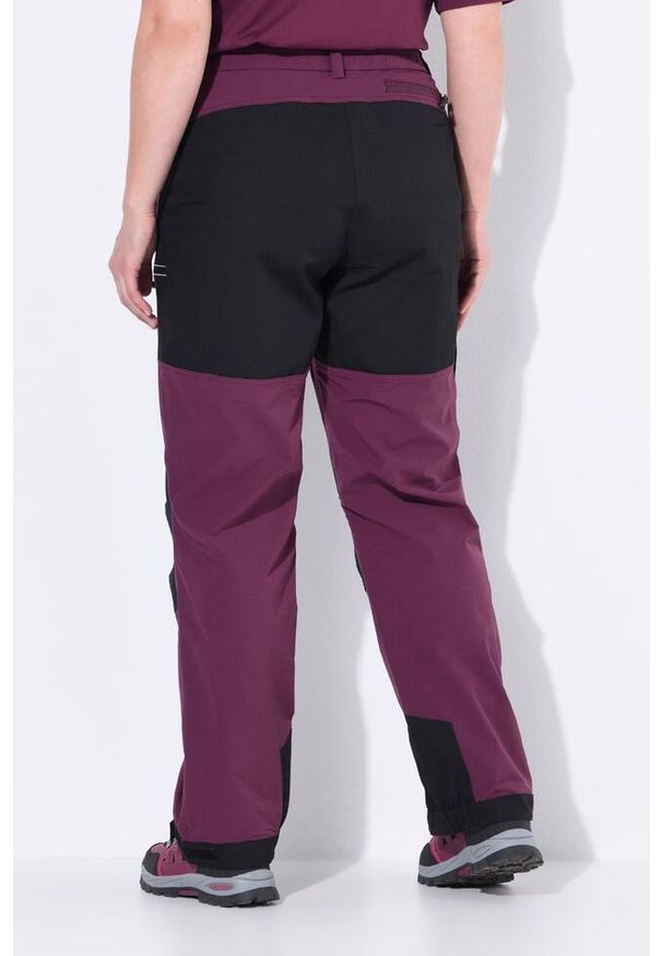 ULLA POPKEN - Damskie Hybrydowe spodnie trekkingowe HYPRAR odblaski pasek na rzep. Kolekcja: plus size. Kolor: czerwony. Materiał: materiał, poliester, bawełna. Długość: długie