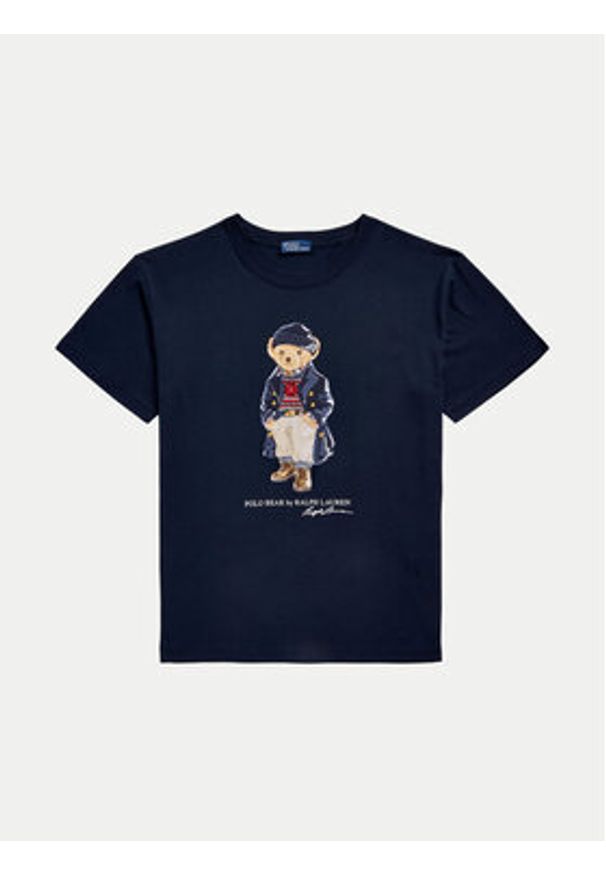 Polo Ralph Lauren T-Shirt 211947944001 Granatowy Regular Fit. Typ kołnierza: polo. Kolor: niebieski. Materiał: bawełna