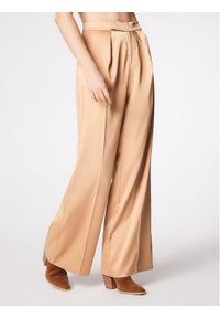 Simple Spodnie materiałowe SPD014 Beżowy Regular Fit. Kolor: beżowy. Materiał: syntetyk