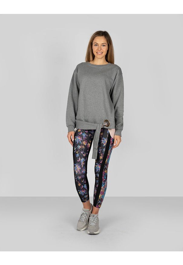 Trussardi Jeans - Trussardi Sport Legginsy | 44P00022 | Kobieta | Czarny. Kolor: czarny. Materiał: nylon, elastan. Wzór: aplikacja. Styl: sportowy