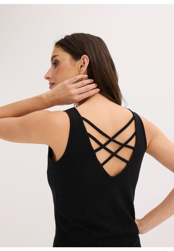 bonprix - Top z dżerseju z czystej bawełny organicznej. Kolor: czarny. Materiał: jersey, bawełna