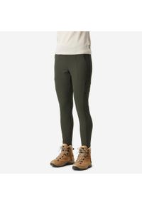 FORCLAZ - Legginsy trekkingowe damskie Forclaz Travel 500. Kolor: zielony. Materiał: poliamid, poliester, elastan, materiał