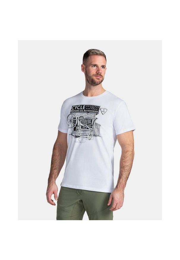 Męski bawełniany t-shirt Kilpi PORTELA-M. Kolor: biały. Materiał: bawełna. Sport: turystyka piesza