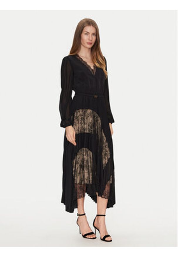TwinSet - TWINSET Sukienka codzienna 251TP2780 Czarny Loose Fit. Okazja: na co dzień. Kolor: czarny. Materiał: syntetyk. Typ sukienki: proste. Styl: casual