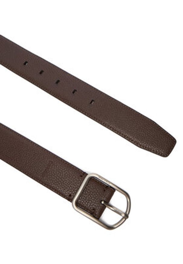 Calvin Klein Pasek Męski Round Buckle 35Mm LV04D7024G Brązowy. Kolor: brązowy. Materiał: skóra