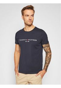 TOMMY HILFIGER - Tommy Hilfiger T-Shirt Core Logo Tee MW0MW11465 Granatowy Slim Fit. Kolor: niebieski. Materiał: bawełna #1