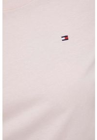 TOMMY HILFIGER - Tommy Hilfiger t-shirt bawełniany kolor różowy. Okazja: na co dzień. Kolor: różowy. Materiał: bawełna. Wzór: gładki, aplikacja. Styl: casual #3