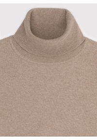 Pako Lorente - PAKO LORENTE – Beżowy gładki golf męski. Typ kołnierza: golf. Kolor: biały, beżowy. Materiał: poliamid, bawełna, elastan. Wzór: gładki. Sezon: zima, jesień #8