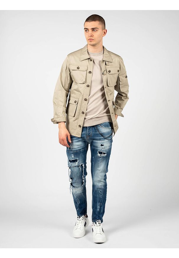 Xagon Man Kurtka "Etiop" | P2302 2P | Etiop | Mężczyzna | Beżowy. Okazja: na co dzień. Kolor: beżowy. Materiał: bawełna, elastan. Styl: casual
