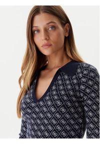 Guess Sukienka dzianinowa W5BK25 Z3JD2 Granatowy Slim Fit. Kolor: niebieski. Materiał: syntetyk #4