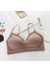 Intica - Braletka usztywniana bez fiszbin do codziennych stylizacji Gertha. Kolor: beżowy. Materiał: materiał