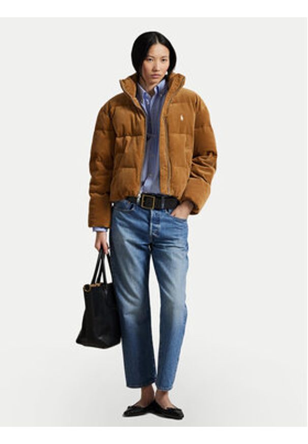 Polo Ralph Lauren Kurtka puchowa 211971178002 Brązowy Relaxed Fit. Typ kołnierza: polo. Kolor: brązowy. Materiał: sztruks, bawełna