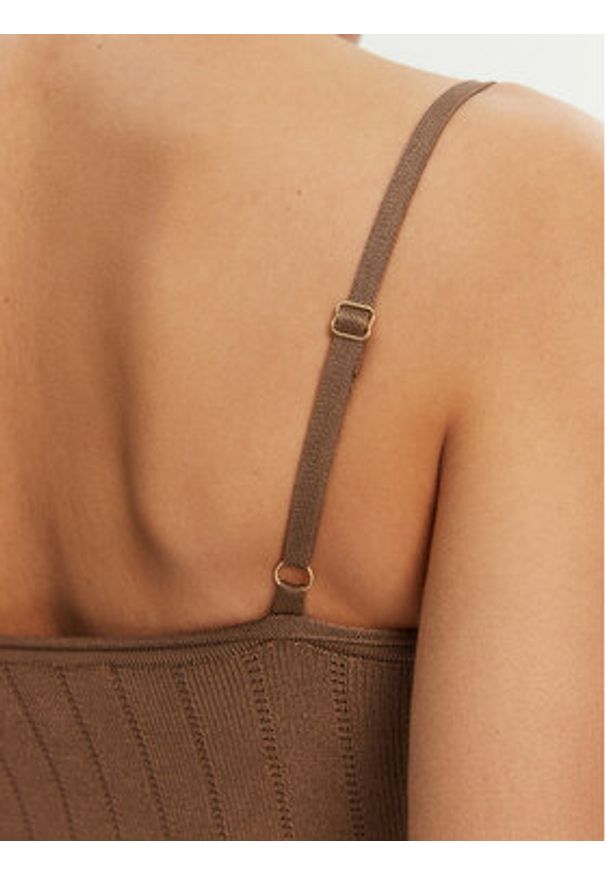 JACQUEMUS Sukienka dzianinowa 24E241KN358-2355 Brązowy Regular Fit. Kolor: brązowy. Materiał: wiskoza